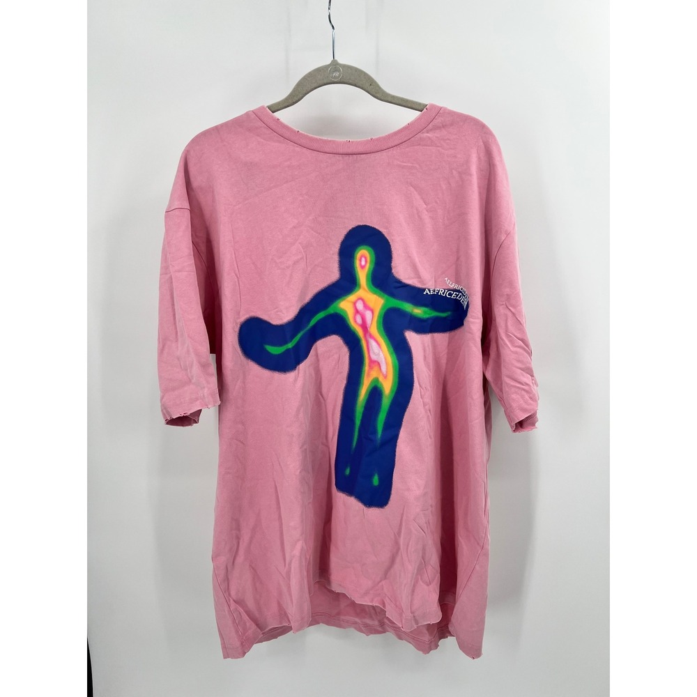 Aelfric Eden Distressed Thermal Graphic Tee "I'll Never Know Why" - Pink XL NWT